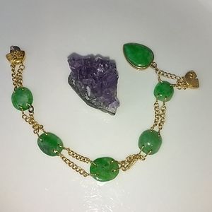 Vintage Jade and Gold  Bracelet
